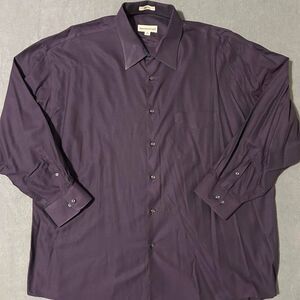 Pronto Uomo Purple Long Sleeve Button Down Shirt Size 18 32/33 No Iron